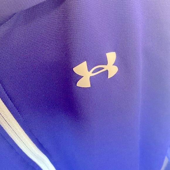 EUC [Under Armour] Blue/Purple Long-Sleeve Full Zip Hooded Sweatshirt Youth Sz L - Picture 5 of 7